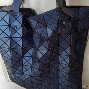 Issey Miyake Bao Bao metallic blue bag